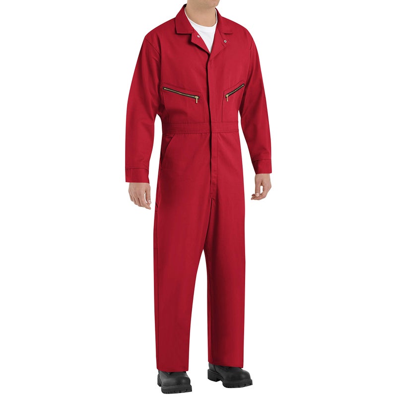 Red Kap mens Zip-front Cotton overalls and coveralls workwear apparel, Red, 36 US - Image 1